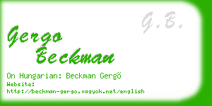 gergo beckman business card